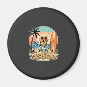 Surf-Hund Retro-Strand Sommer Magnet
