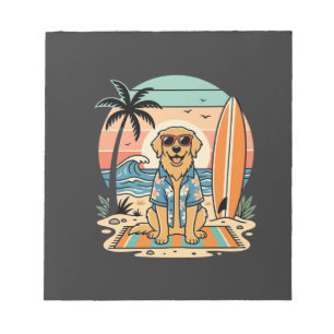 Surf-Hund Retro-Strand Sommer Notizblock