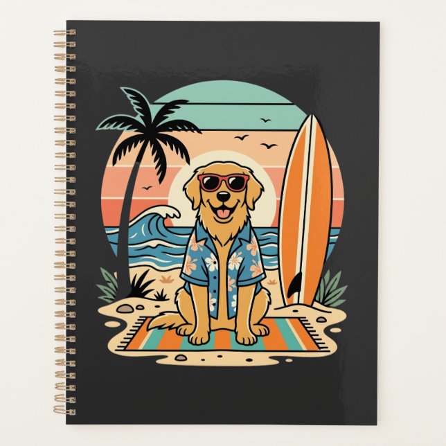 Surf-Hund Retro-Strand Sommer Planer (Vorderseite)