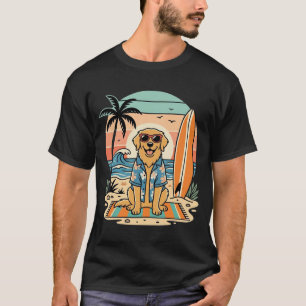 Surf-Hund Retro-Strand Sommer T-Shirt