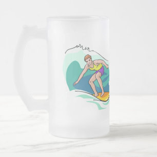 Surf ist auf - mattglas bierglas
