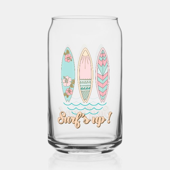 Surf ist auf! Tropical Beach Summer Surfing Dosenglas (Vorderseite)