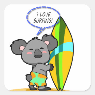 Surf Koala Bear Sticker