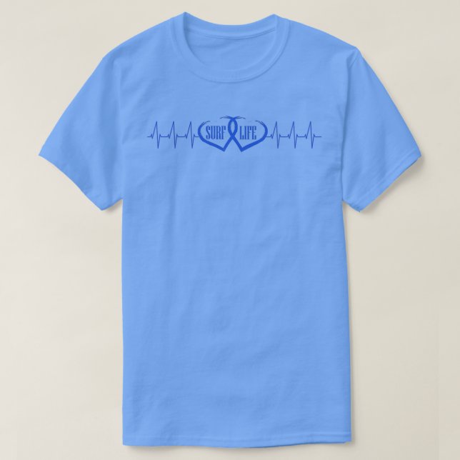 Surf Life Blue Text Design T-Shirt (Design vorne)