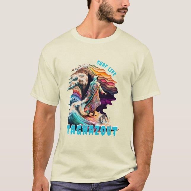 Surf Life - Marokko-Design T-Shirt (Vorderseite)