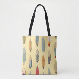 Surf Life | Retro Coastal Surfboard Gelber Strand Tasche