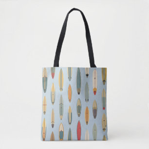 Surf Life Retro Küsten Blau Surfboard Druck Strand Tasche