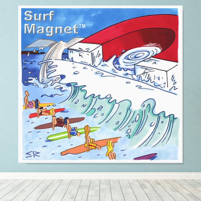 Surf Magnet Leinwanddruck (Insitu (Holzboden))