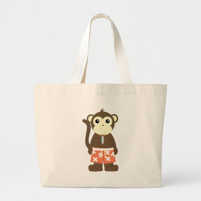 Surf Monkey Jumbo Stoffbeutel (Vorne)