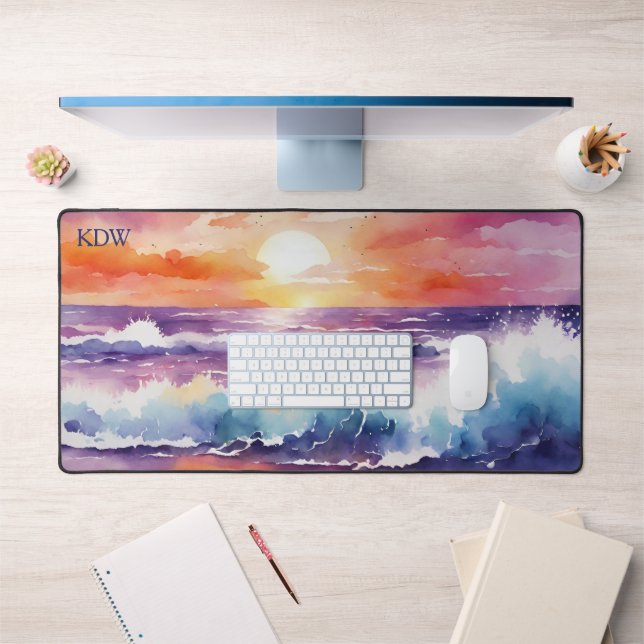 Surf-Monogramm Schreibtischunterlage (Büro 1)
