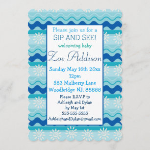 Surf 'N Sun Nautical Baby Sip und sehen Einladung
