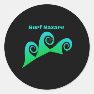 Surf Nazare Surfen Portugal Strände Runder Aufkleber