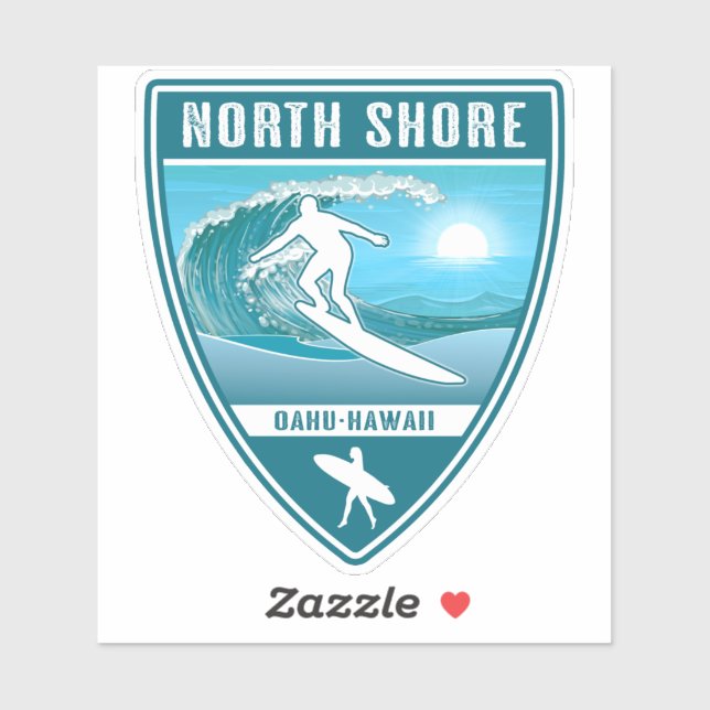 Surf North Shore Oahu Hawaii Aufkleber (Blatt)