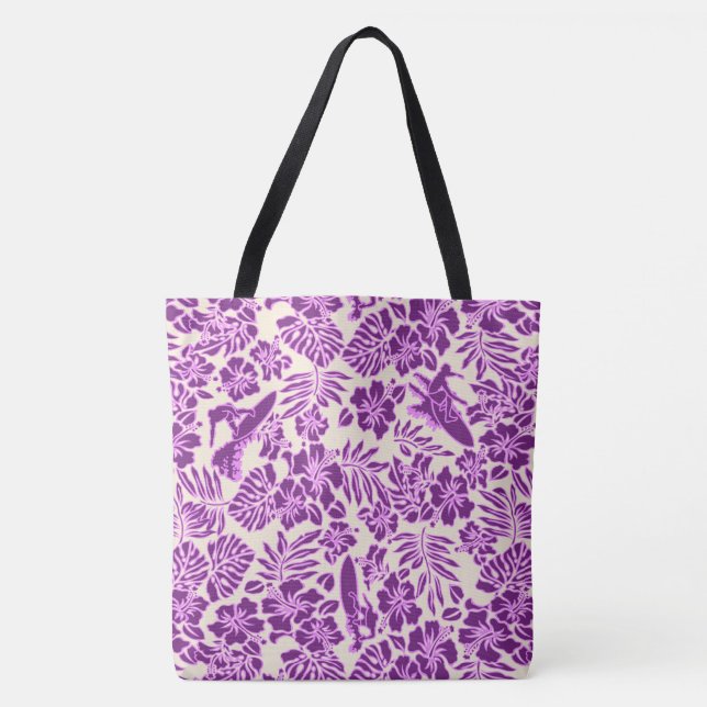 Surf Pareau Hawaiian Hibiskus Surfing Beach Bag Tasche (Vorderseite)