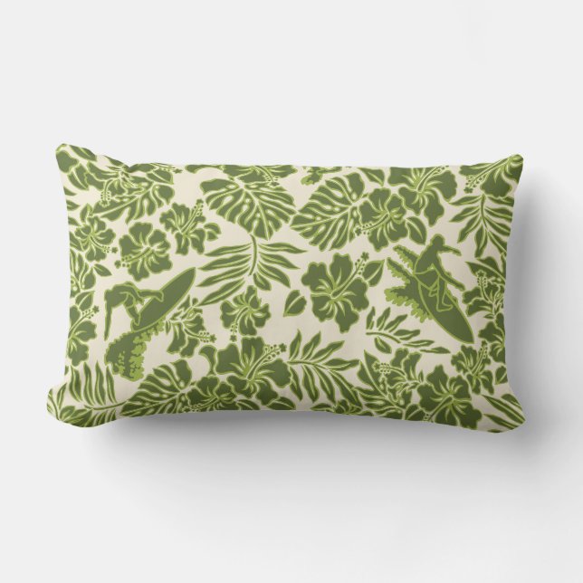 Surf Pareau Hawaiian réversible Lumbar Coussin (Recto)