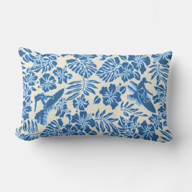 Surf Pareau Hawaiian réversible Lumbar Coussin (Recto)