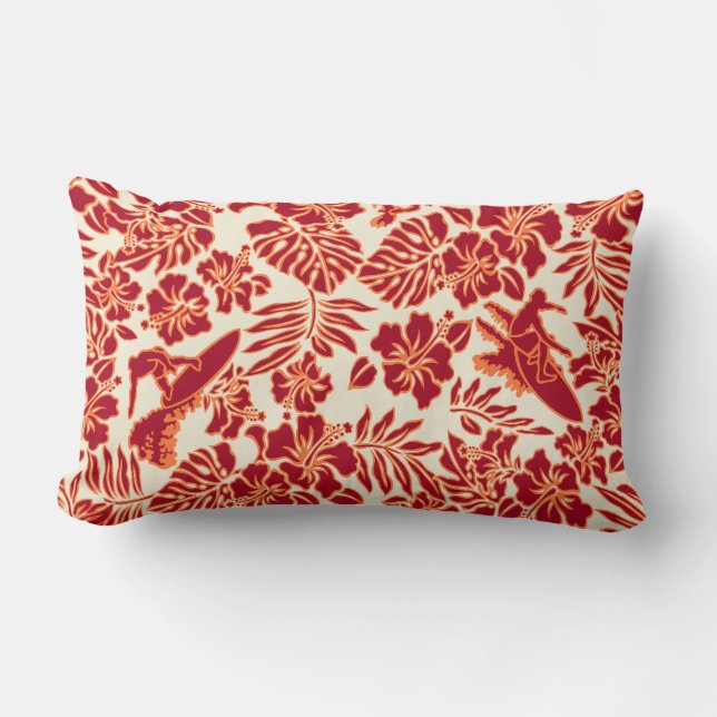 Surf Pareau Hawaiian Reversible Lumbar Pillow Lendenkissen (Vorderseite)