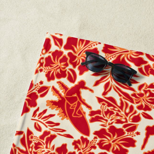 Surf Pareau Hawaiianischer Hibiskus Aloha - Rot Strandtuch (Beispiel)