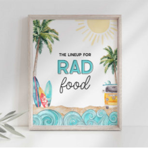 Surf-Party-Essens-Tisch-Schild Fotodruck