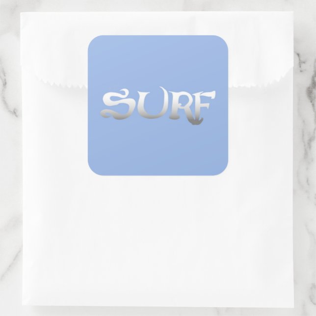 Surf-Quadrat große Aufkleber (Tasche)