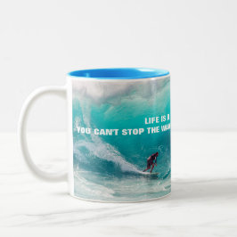 SURF QUOTE POSTER ZWEIFARBIGE TASSE