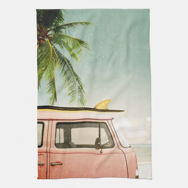 Surf Retro | Strand Geschirrtuch (Vertikal)