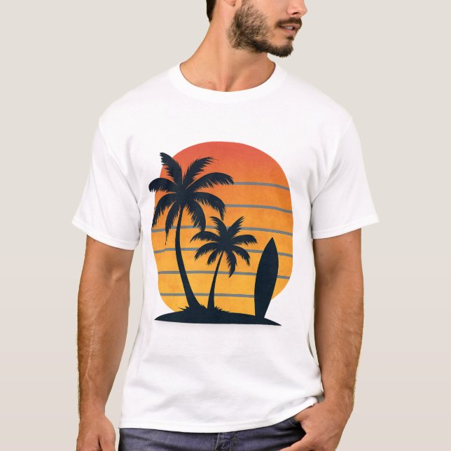Surf Retro Sunset - T-shirt Vibes Beach (Devant)