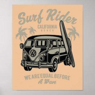 Surf Rider California Beach Poster