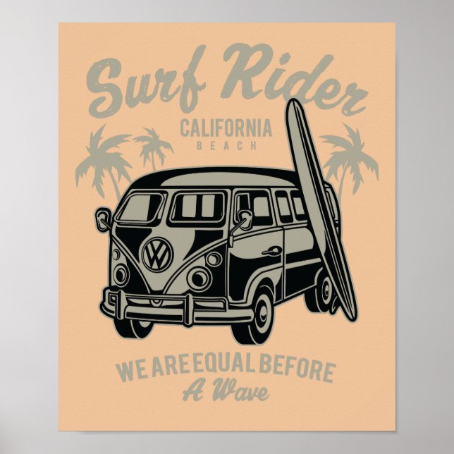 Surf Rider California Beach Poster (Vorne)