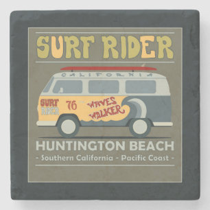 Surf Rider Huntington Beach Poster Steinuntersetzer