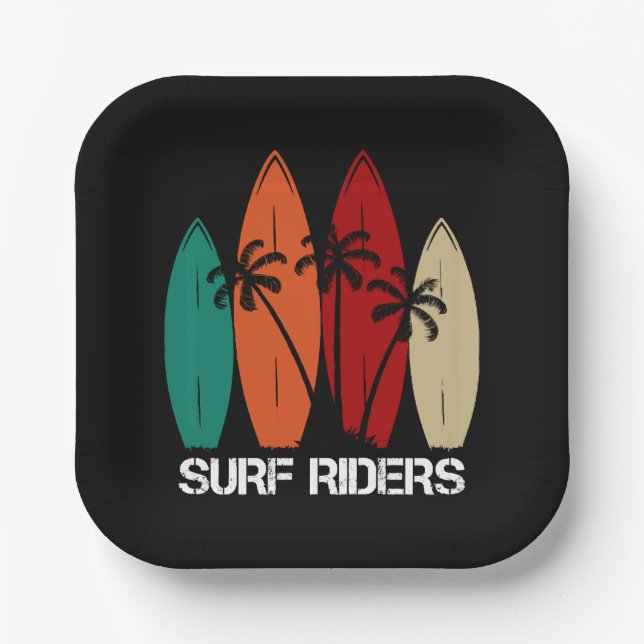 Surf Riders Pappteller (Vorderseite)