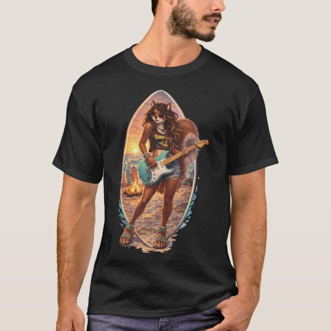 Surf-Rock-Eichhörnchen T-Shirt (Vorderseite)