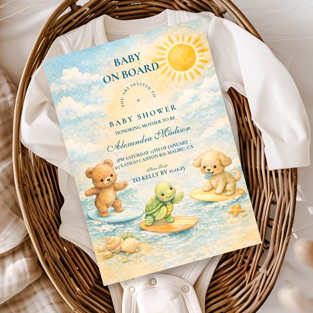 Surf’s Up Baby Shower Einladung (Von Creator hochgeladen)