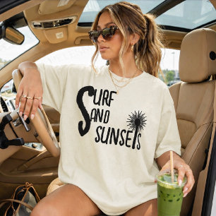 Surf Sand Sonnenuntergänge Strand Vibes T-Shirt
