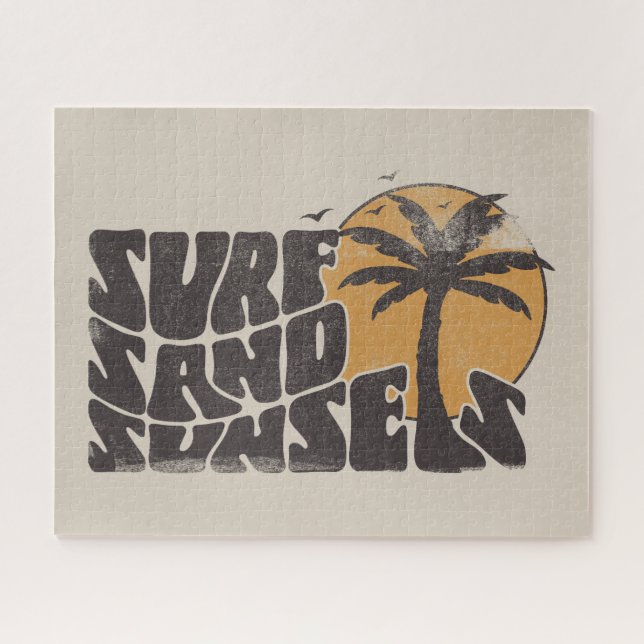 Surf Sand Sunsets Beach Life Palm Tree (Horizontal)