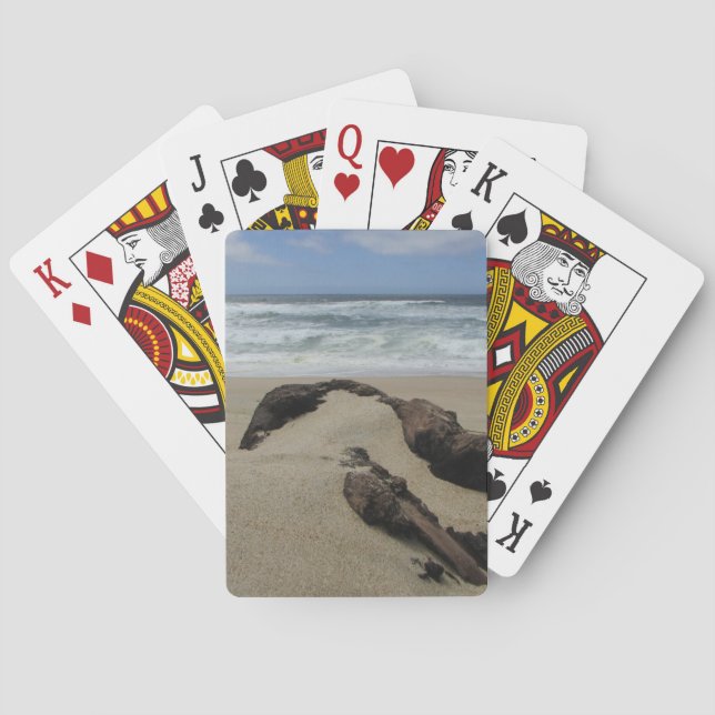 Surf Sand und Driftwood West Coast Landschaftsstra Spielkarten (Rückseite)