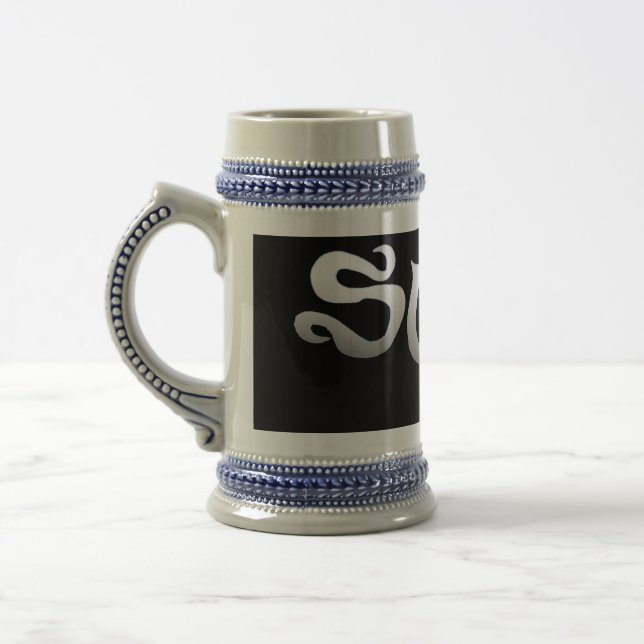 Surf schwarz blauer Stein Bierglas (Links)