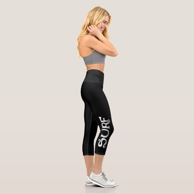 Surf schwarz Hochhoggitter Capri Leggings (Rechts)