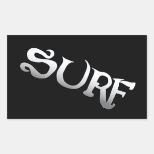 Surf-Schwarz-Rechteck-Aufkleber Rechteckiger Aufkleber