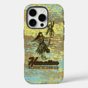 Surf Shack Hawaiianische Imitate Holzbrett Gelb iPhone 16 Pro Hülle