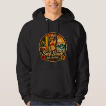 Surf Shack Surfer Pin-Up | Reite die Wellen Strand