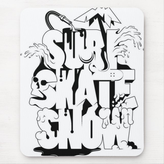 Surf-Skate Schneemusepad Mousepad (Vorne)