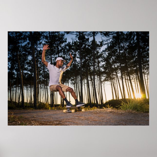 Surf-Skater-Trainingsbewegungen Poster (Vorne)