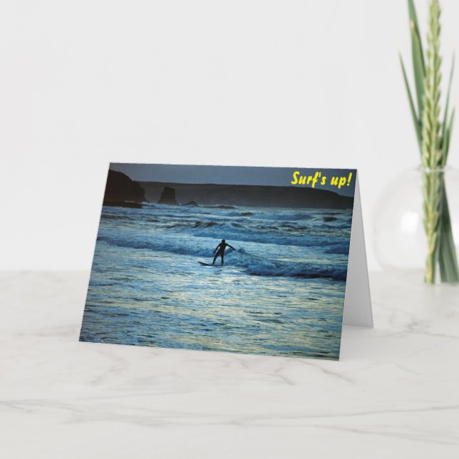 Surf steht auf karte (Vorderseite)