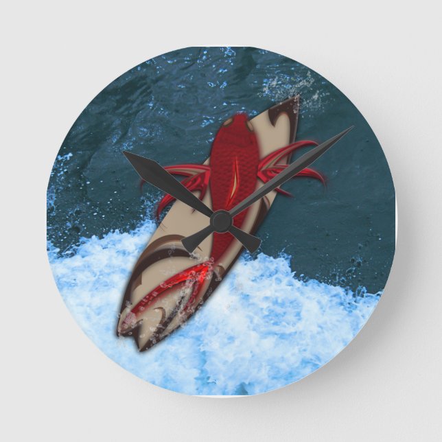 Surf steht auf runde wanduhr (Vorderseite)