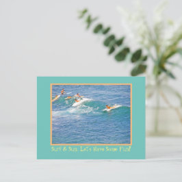 SURF & SUN LASSEN UNS EIN PAAR SPASS HABEN! / SURF POSTKARTE