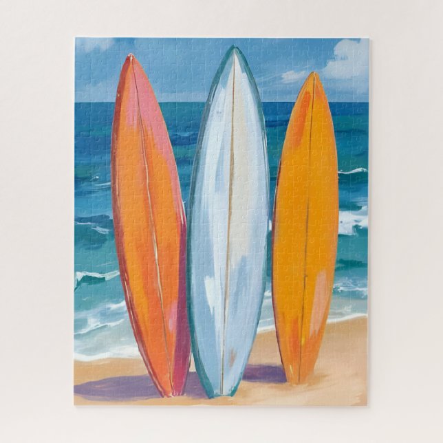 Surf the Waves | Watercolor Beach Ocean (Vertikal)