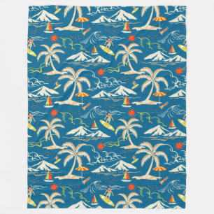 Surf tropische Insel thematische Muster Fleecedecke