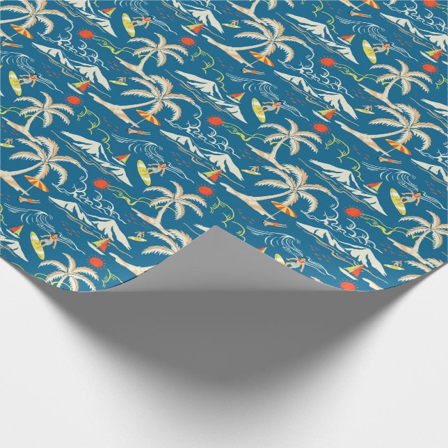 Surf tropische Insel thematische Muster Geschenkpapier (Ecke)