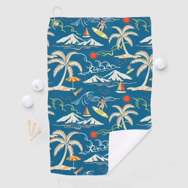 Surf tropische Insel thematische Muster Golfhandtuch (Insitu)